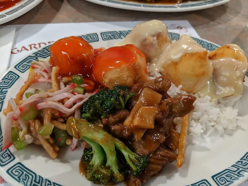 Sweet and Sour Chicken with Beef and Broccoli